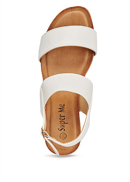 Seventyseven Lifestyle Dames Sandalen van imitatieleer met een elastische band wit - Art.-Nr.: 22050182