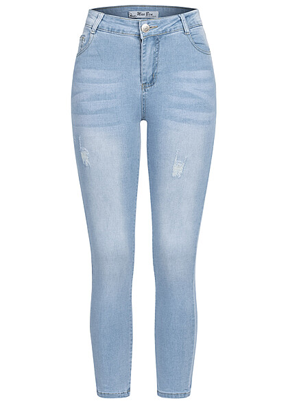 Seventyseven Lifestyle Dames Jeans Broek met 5 zakken lichtblauw - Art.-Nr.: 22050215