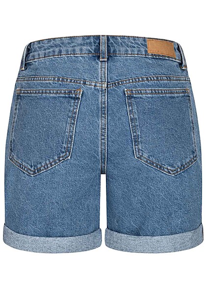 VILA Dames Denim short met hoge taille en 5 zakken lichtblauw