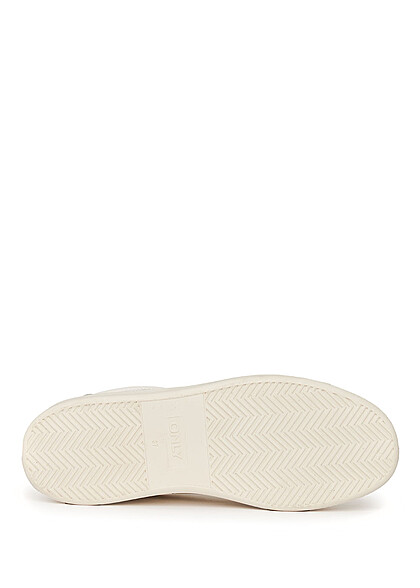 ONLY Dames NOOS Sneaker van kunstleer met veters wit goud