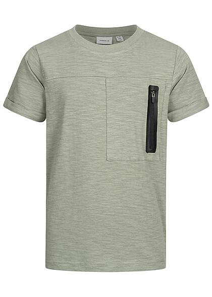 Name it Kids Jongens T-Shirt met rits groen