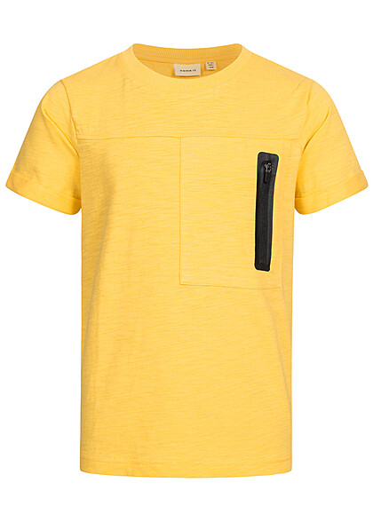 Name it Kids Jongens T-Shirt met rits geel