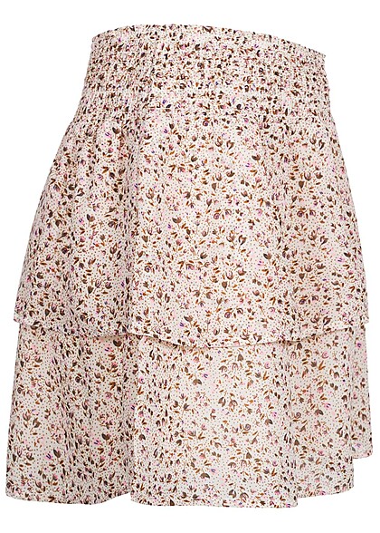 ONLY Dames Minirok met bloemenprint beige roze