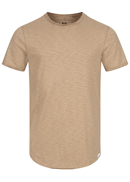 ONLY & SONS Heren T-shirt met open zomen beige - Art.-Nr.: 22050270