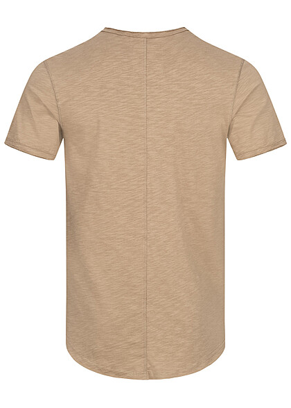 ONLY & SONS Heren T-shirt met open zomen beige
