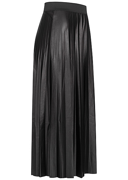 VILA Dames NOOS Geplooide rok met elastiek in tailleband zwart