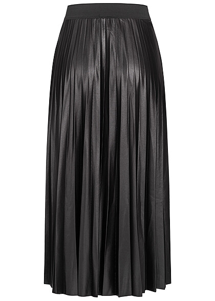 VILA Dames NOOS Geplooide rok met elastiek in tailleband zwart