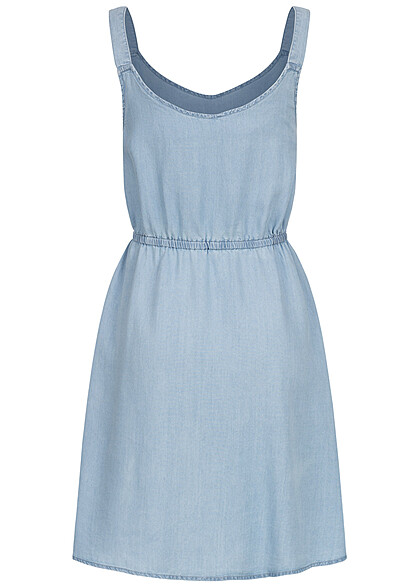 ONLY Dames Jurk met elastische tailleband lichtblauw denim