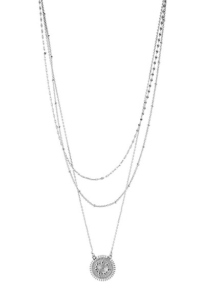 Pieces Dames Ketting combinatie van 3 verschillende kettingen zilver