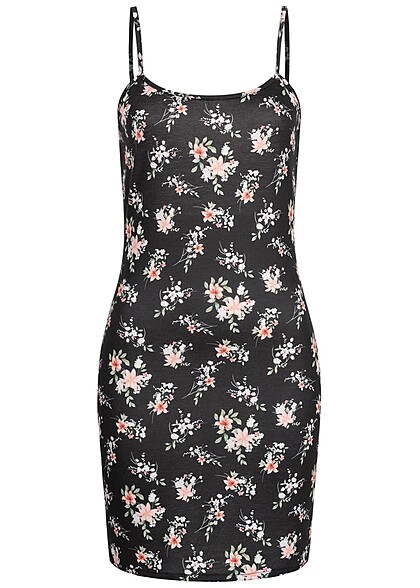 Cloud5ive Dames Viscose Jurk met bloemenprint zwart