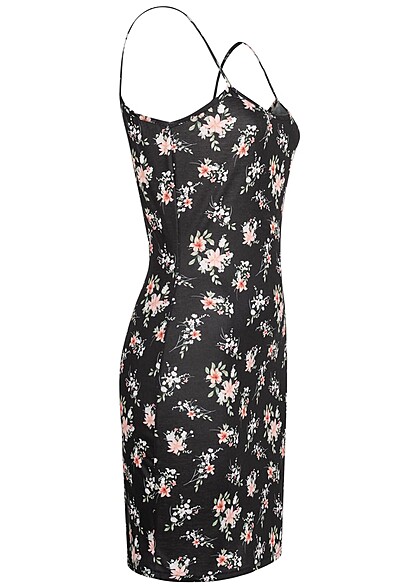 Cloud5ive Dames Viscose Jurk met bloemenprint zwart