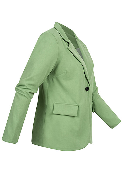 Cloud5ive Dames Blazer met knoopsluiting en 2 sierzakken groen