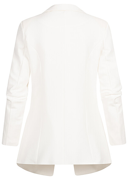 Cloud5ive Dames Blazer met 3 knopen en 2 sierzakken wit
