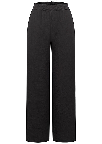Styleboom Fashion Dames Chiffon Broek met een elastische tailleband zwart