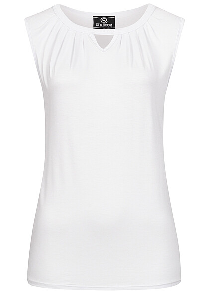 Styleboom Fashion Dames Basic Viscose Top wit