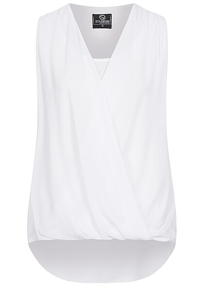 Styleboom Fashion Dames Chiffon Top 2in1 look wit