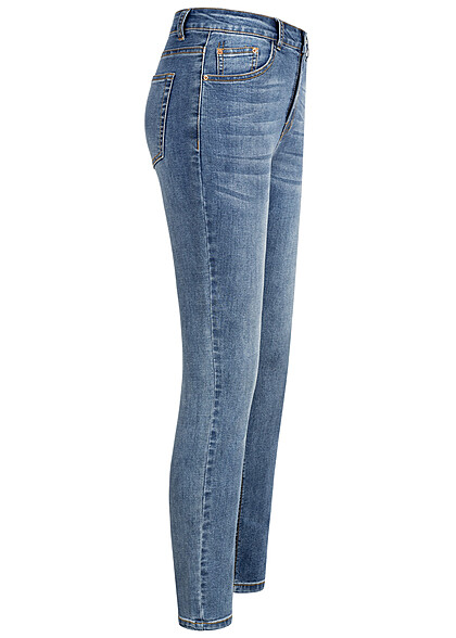 Cloud5ive Dames High-Waist Jeans Broek met 5 zakken blauw