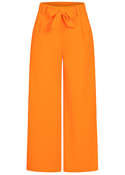 Seventyseven x Anniju Damen weite High-Waist Stoffhose mit Bindegürtel orange - Art.-Nr.: 22057310