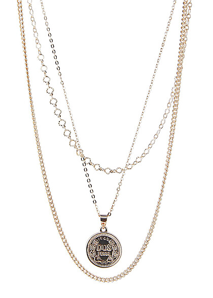 Pieces Dames Ketting met hanger goudkleurig