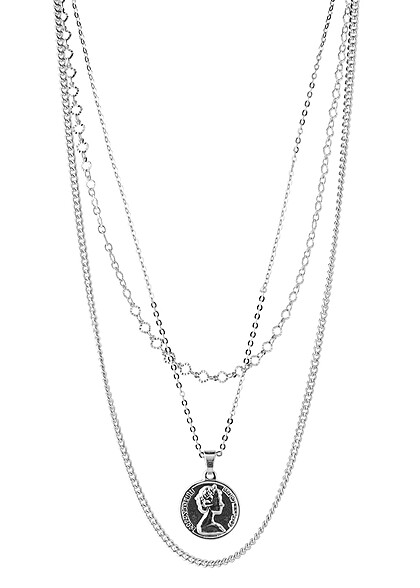Pieces Dames Ketting met hanger zilverkleurig