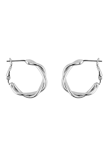 Pieces Dames Twisted Oorbellen gekleurd zilver