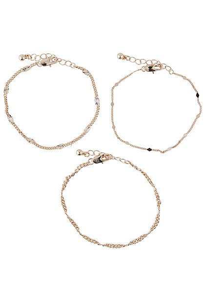 Pieces Dames 3-Pack Armbanden goudkleurig