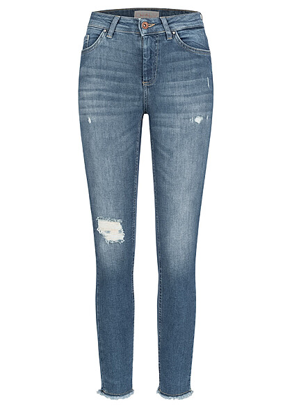 ONLY Dames NOOS Jeans Broek met 5 zakken destroyed look blauw