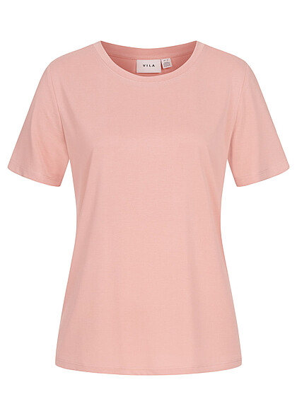 VILA Dames NOOS Tencel Modal T-Shirt roze