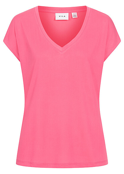VILA Dames NOOS T-shirt met V-hals roze - Art.-Nr.: 22060143
