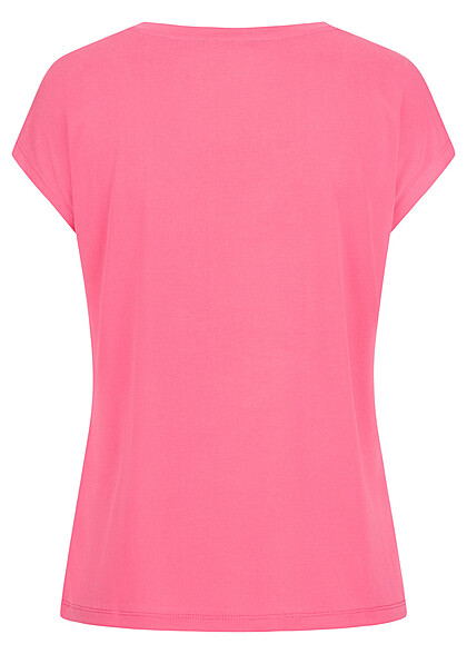 VILA Dames NOOS T-shirt met V-hals roze