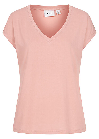 VILA Dames NOOS T-shirt met V-hals roze - Art.-Nr.: 22060144