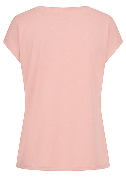 VILA Dames NOOS T-shirt met V-hals roze
