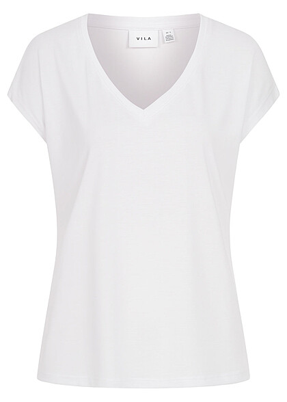 VILA Dames NOOS T-shirt met V-hals wit - Art.-Nr.: 22060145