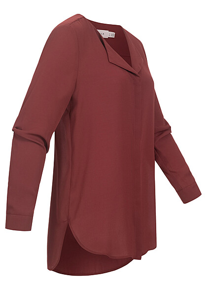 VILA Dames NOOS Blouse met V-hals en lange mouwen rood