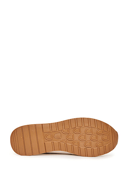 Seventyseven Lifestyle Dames Kunstleder Sneaker met gouden applicatie wit