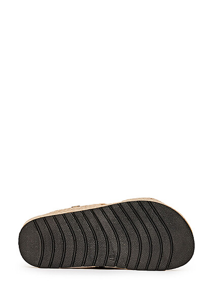 Seventyseven Lifestyle Dames Geweven Plateau Sandaal beige
