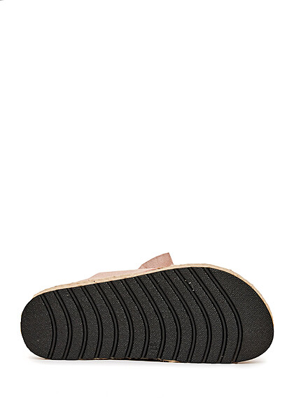 Seventyseven Lifestyle Dames Plateau sandaal in velours look met lint lichtroze