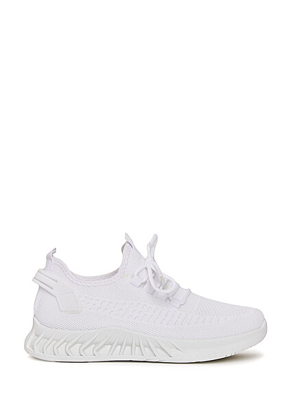 Seventyseven Lifestyle Dames Sneaker van mesh met veters wit
