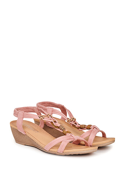 Seventyseven Lifestyle Dames Sandalen met decoratieve parels roze