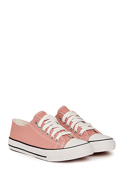 Seventyseven Lifestyle Dames Canvas Sneaker met veters roze