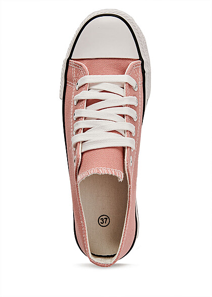 Seventyseven Lifestyle Dames Canvas Sneaker met veters roze