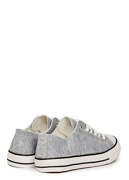 Seventyseven Lifestyle Dames Canvas Sneaker met veters grijs