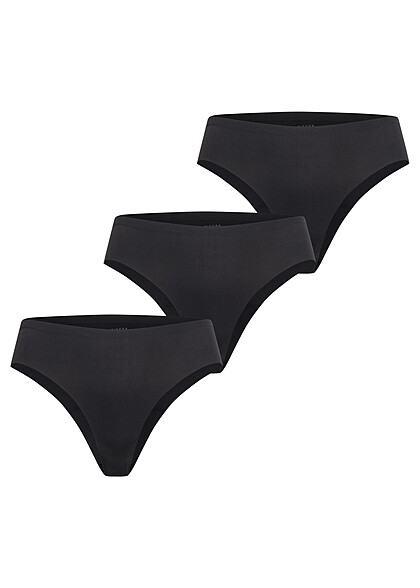 Pieces Dames 3-Pack Nylon Shapewear Slip zwart - Art.-Nr.: 22060200