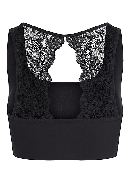 Pieces Dames Nylon Shapewear Beha met kant en pads zwart