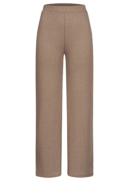 Pieces Dames NOOS Broek met hoge taille van geweven stof bruin