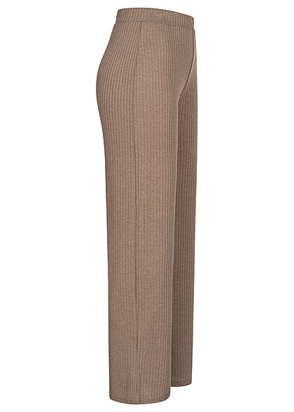 Pieces Dames NOOS Broek met hoge taille van geweven stof bruin