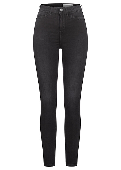 Noisy May Dames NOOS Denim broek met hoge taille en 5 zakken zwart