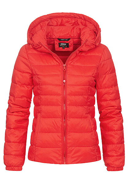 ONLY Dames NOOS Licht jack met kap en 2 zakken rood