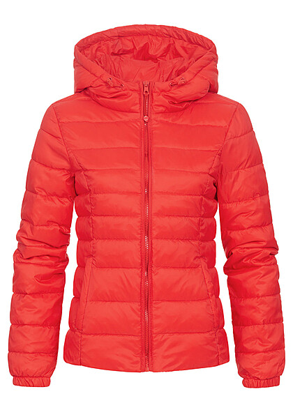 ONLY Dames NOOS Licht jack met kap en 2 zakken rood
