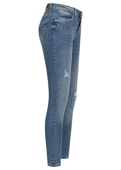 Vero Moda Dames NOOS Jeans Broek met 5 zakken destroyed look medium blauw